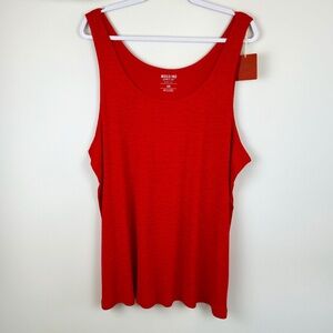 MOSSIMO Basic Fine Ribbed Red Tank Top NWT / Plus 4X